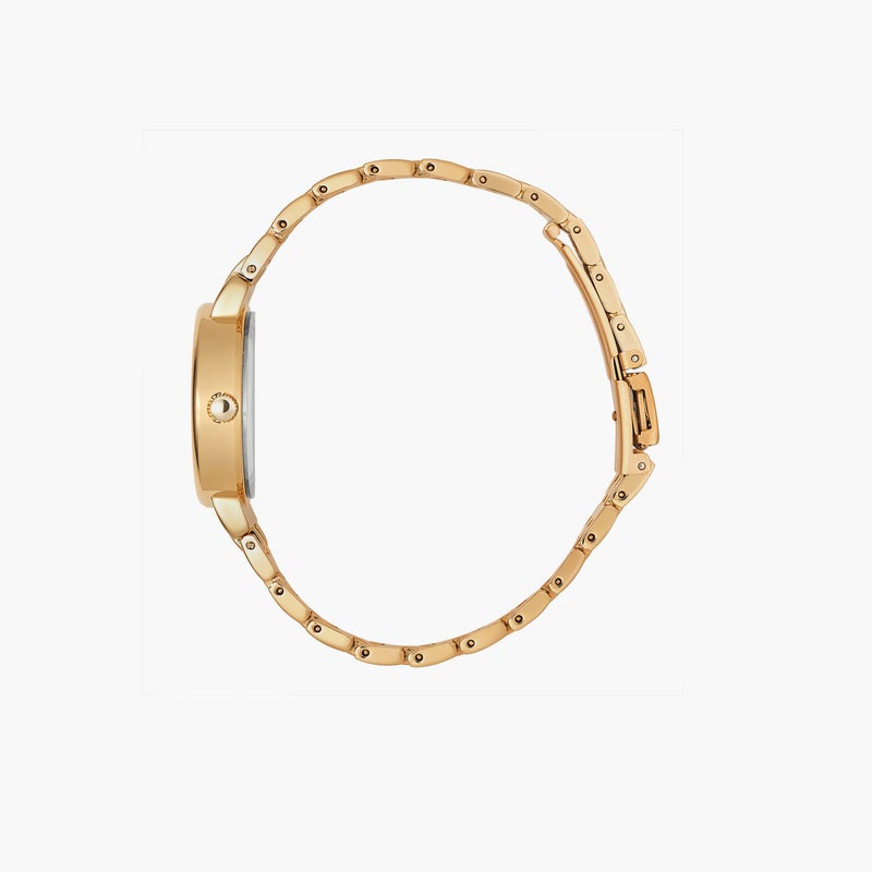 OMAX ساعة أنالوج ذهبية بقرص وردي للنساء - Image 3